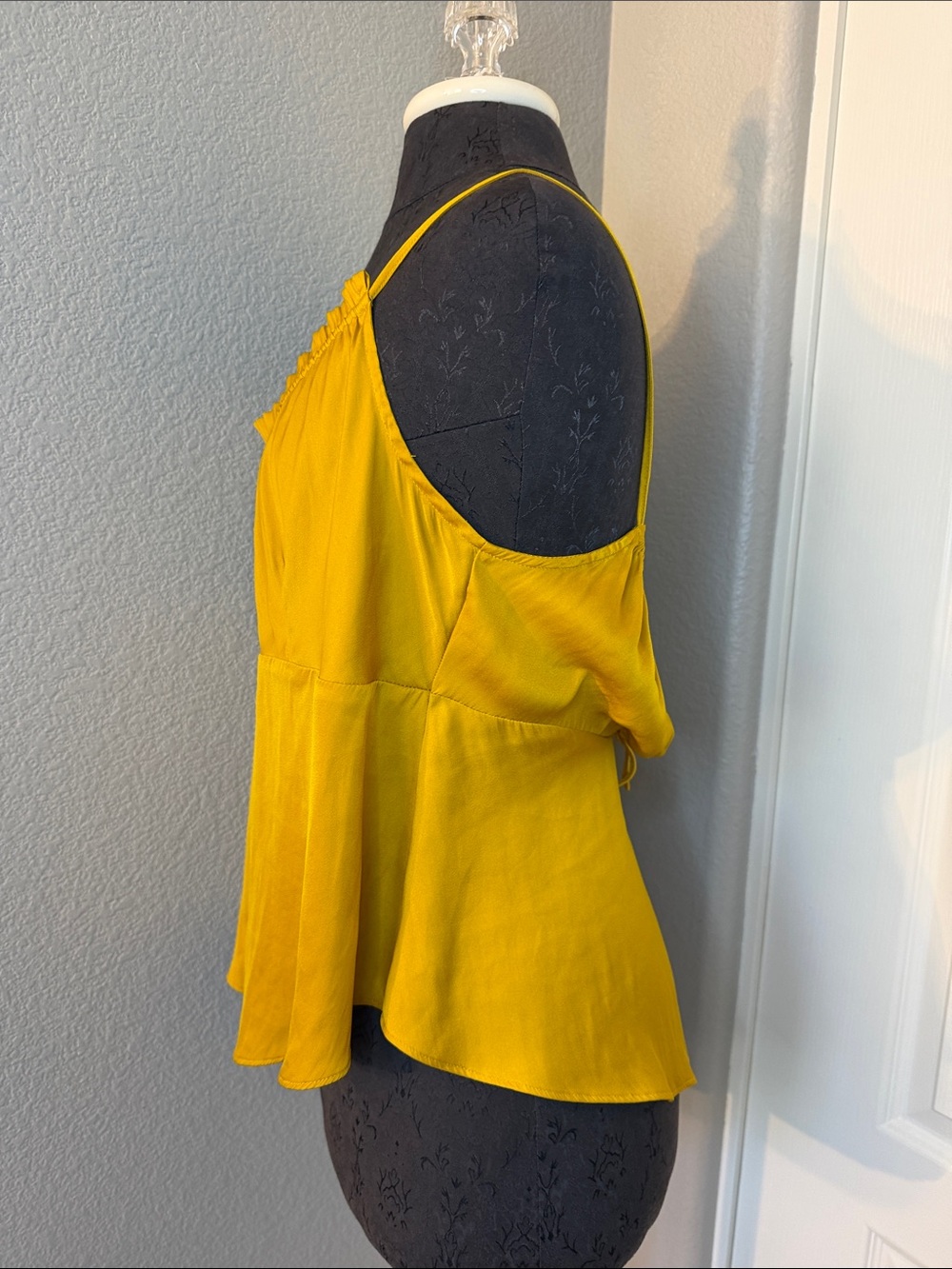 Free People Intimately Silk Cami Mustard Yellow Camisole Size Medium - Picture 3 of 6
